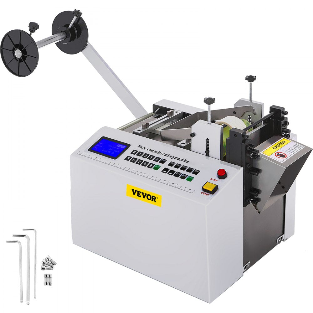 YS-100 - VEVOR Automatic Tube Cutter, 0.1-9999.9mm Length, LCD Display