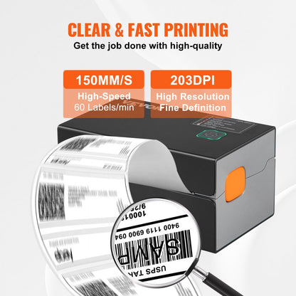 010293343479 - Compact 300DPI Bluetooth Thermal Label Printer for 1.57"-4.25" Labels