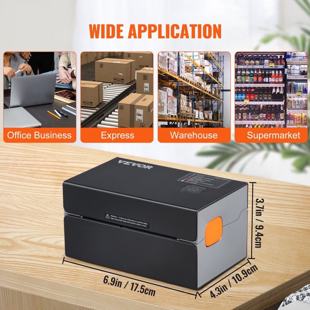 010293343479 - Compact 300DPI Bluetooth Thermal Label Printer for 1.57"-4.25" Labels