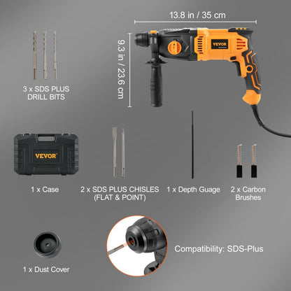 Z1C-DS-24FQ - 8Amp Rotary Hammer Drill with 4 Modes and Carrying Case