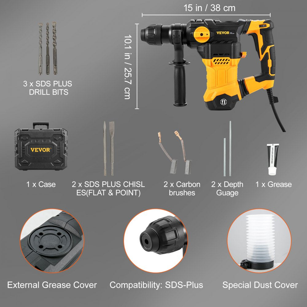 Z1C-DS-32HE - 1-1/4" Rotary Hammer Drill with 4 Modes and Accessories