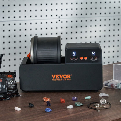 KD-C3021 - VEVOR 3lb Rock Tumbler Kit with Speed Control & Gemstones