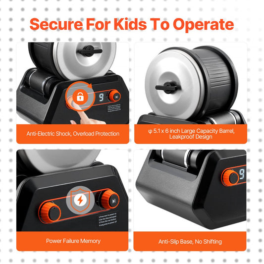 KD-C3011 - Quiet Rock Tumbler Kit with Adjustable Speeds and Jewelry Tools