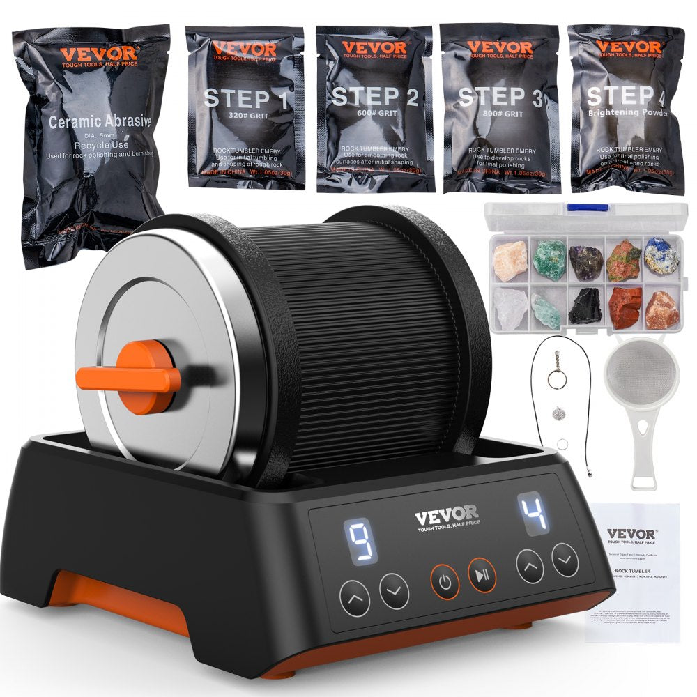 KD-C1011 - Beltless Rock Polisher Kit for 1lb Gemstone Polishing