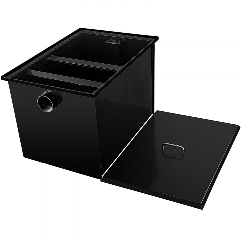 20LB Grease Interceptor - 10 GPM Carbon Steel Grease Trap with Accessories