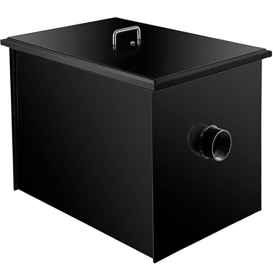 20LB Grease Interceptor - 10 GPM Carbon Steel Grease Trap with Accessories