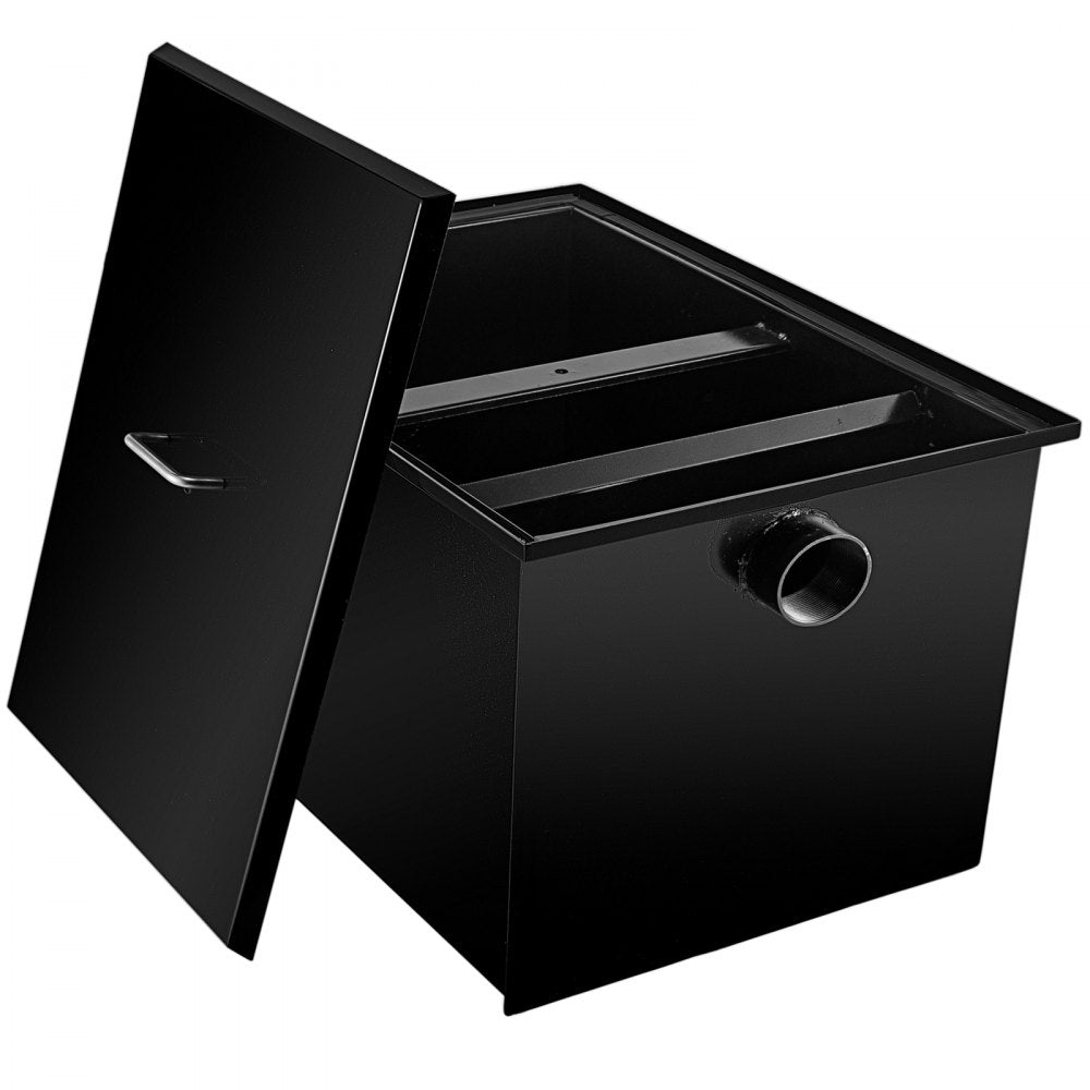 20LB Grease Interceptor - 10 GPM Carbon Steel Grease Trap with Accessories