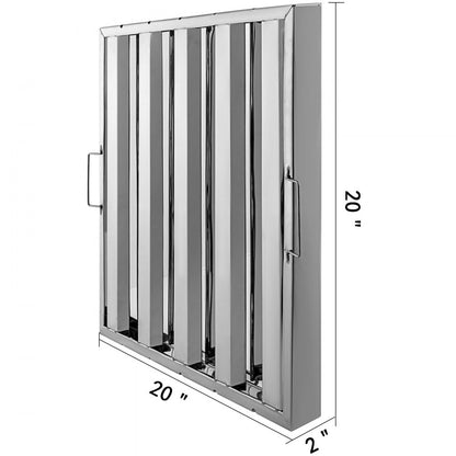 010195907551 - 20" Stainless Steel Baffle Grease Filters for Range Hoods
