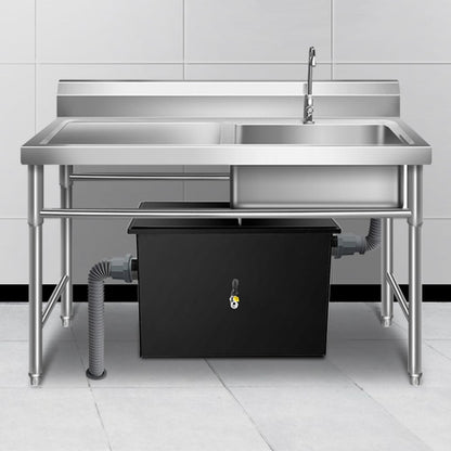 70LB Grease Interceptor - Durable 35 GPM Carbon Steel Waste Filtration System