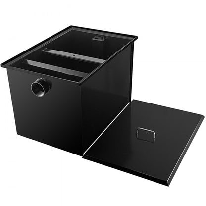 70LB Grease Interceptor - Durable 35 GPM Carbon Steel Waste Filtration System