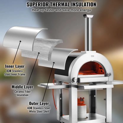 GB-GPO3 - 22-Inch Outdoor Pizza Oven, Bake in 90 Seconds, Portable Design
