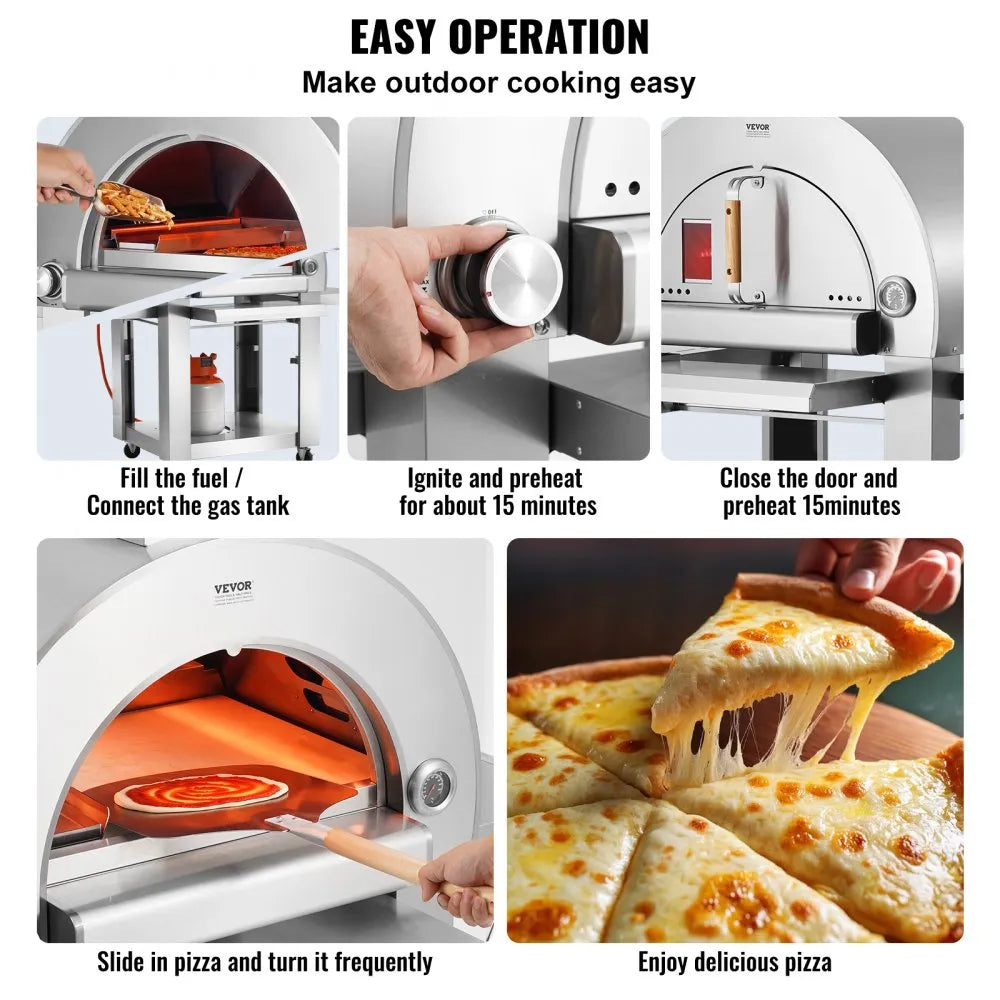 GB-GPO3 - 22-Inch Outdoor Pizza Oven, Bake in 90 Seconds, Portable Design