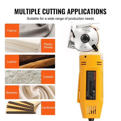 RS-70 - 170W VEVOR Rotary Fabric Cutter, Cuts 1" Thick Material