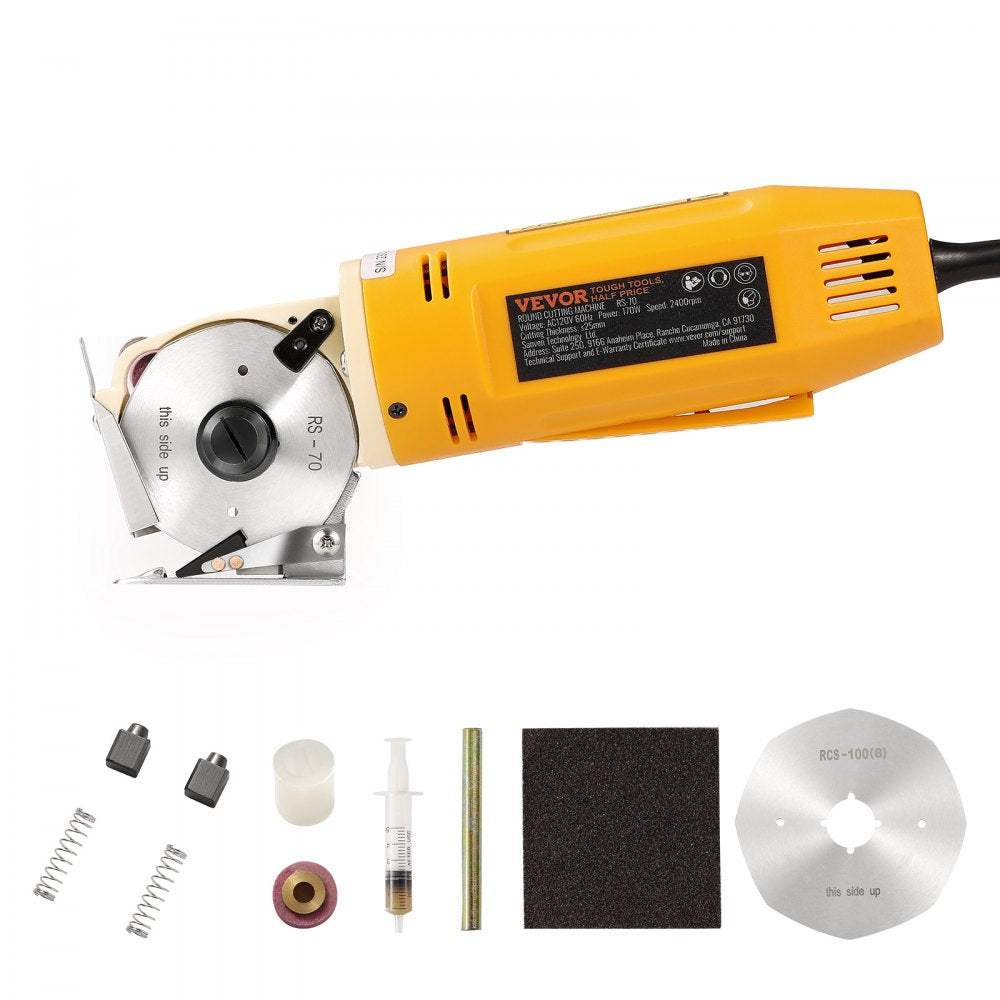 RS-70 - 170W VEVOR Rotary Fabric Cutter, Cuts 1" Thick Material