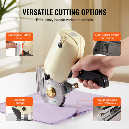 RC-100 - 250W Electric Fabric Cutter for Efficient Multi-Layer Cutting