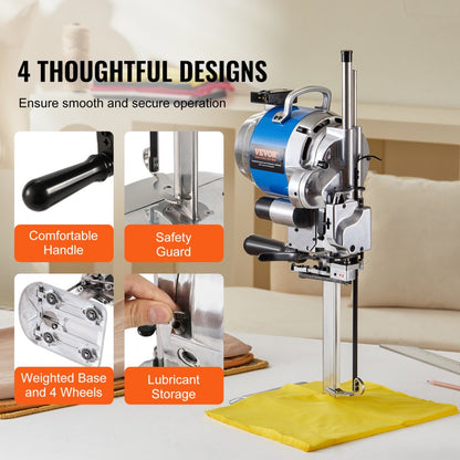 CZD-5 - 750W VEVOR Fabric Cutter, 9.8" Blade, Cuts 8.3" Thick