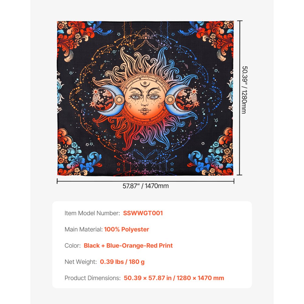 SSWWGT001 - Premium Sun & Moon Tapestry for Artistic Home Decor