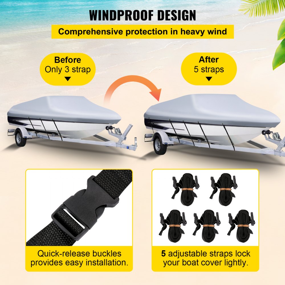 14-16 Boat Cover - Durable Waterproof Protection for Boats 14'-16'