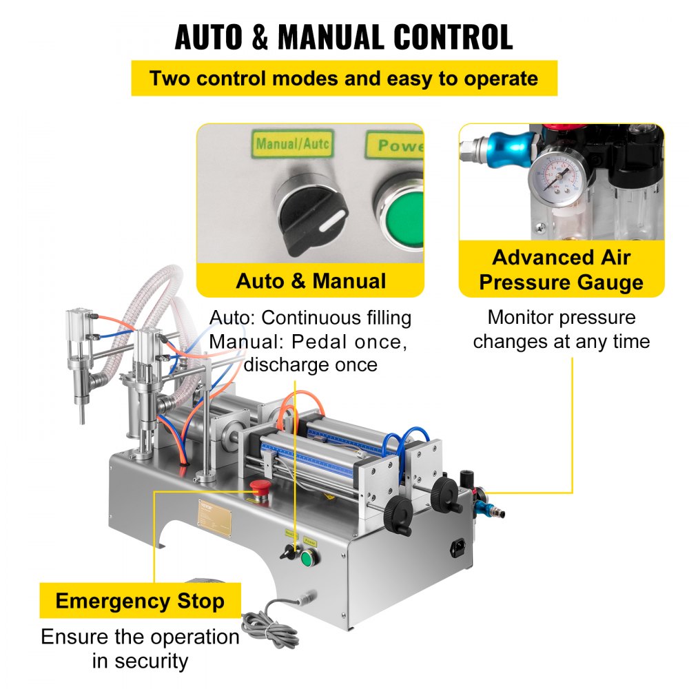 Liquid Filler 50-500 ml - High-Speed Pneumatic Filling Machine for Liquids & Pastes