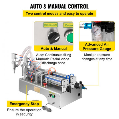 Liquid Filler 50-500 ml - High-Speed Pneumatic Filling Machine for Liquids & Pastes