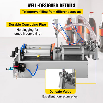 Liquid Filler 50-500 ml - High-Speed Pneumatic Filling Machine for Liquids & Pastes
