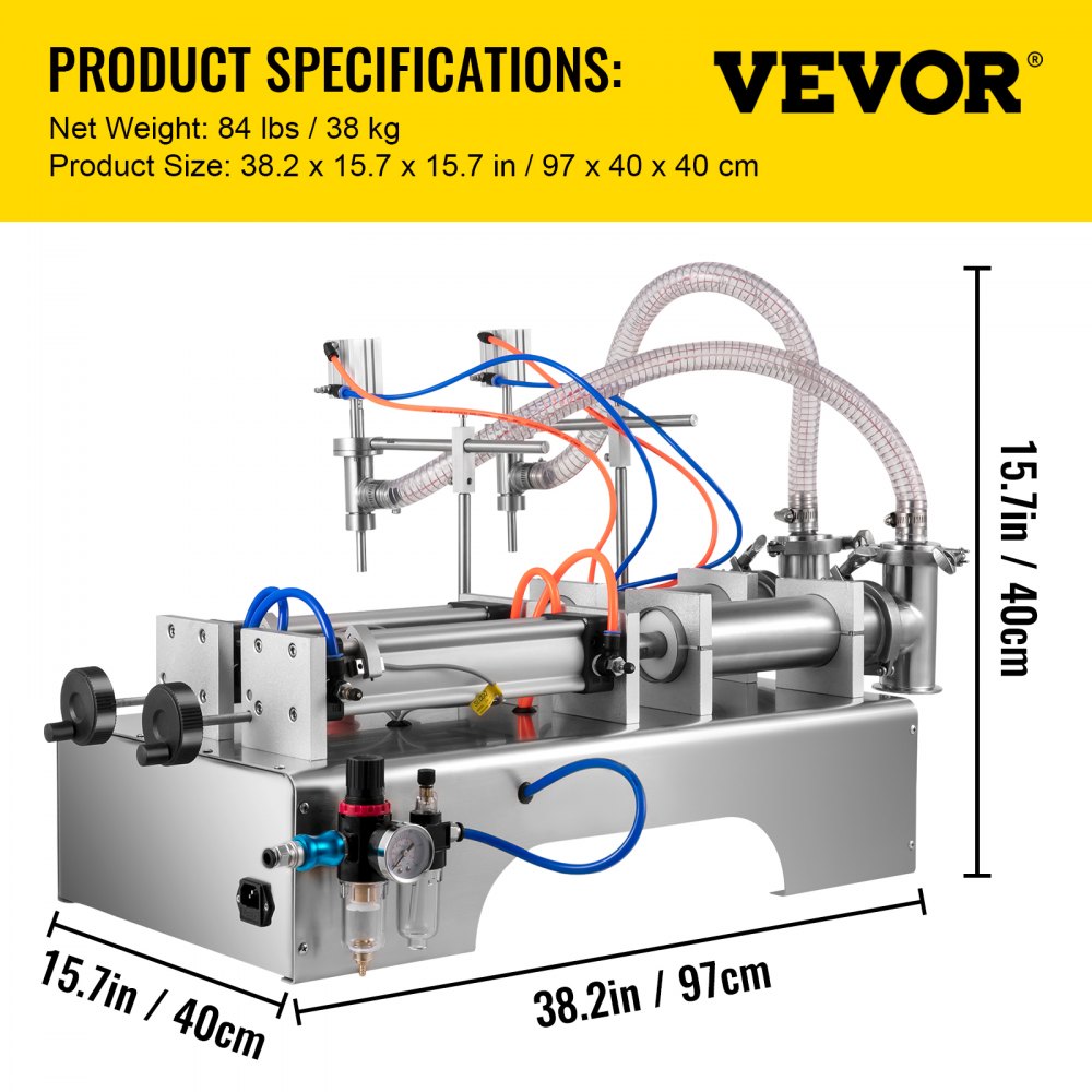 Liquid Filler 50-500 ml - High-Speed Pneumatic Filling Machine for Liquids & Pastes
