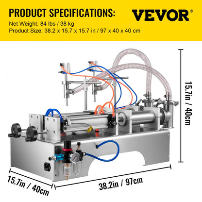 Liquid Filler 50-500 ml - High-Speed Pneumatic Filling Machine for Liquids & Pastes