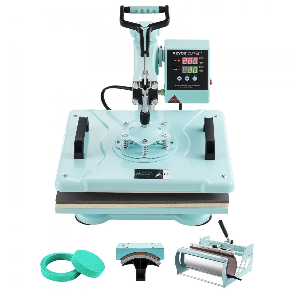SJY-H12151M - 12x15" VEVOR 5-in-1 Heat Press for T-Shirts & Mugs