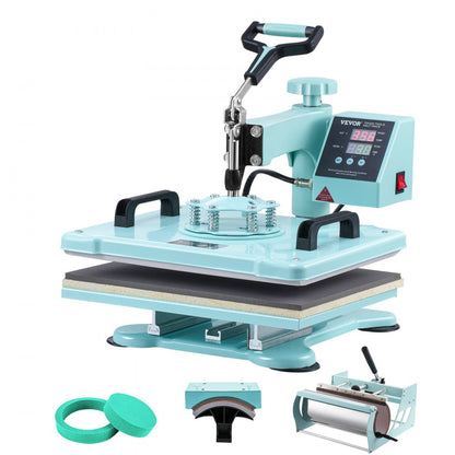 SJY-H12151M - 12x15" VEVOR 5-in-1 Heat Press for T-Shirts & Mugs