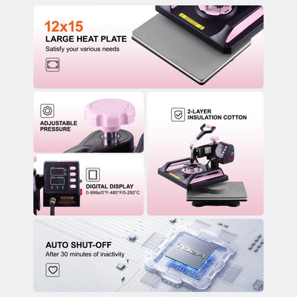 TL-FY8001 - 8-in-1 Heat Press Machine with 30 oz Tumbler Attachment