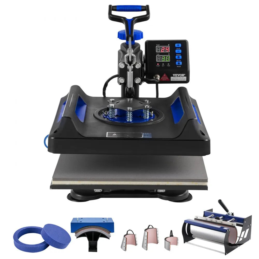 SJY-H15151P - VEVOR 8-in-1 15x15 Heat Press for T-Shirts, Mugs & Hats