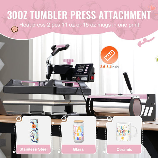 SJY-H15151P - 8 in 1 Heat Press Machine for T-Shirts & More