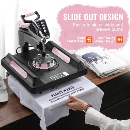 SJY-H15151P - 8 in 1 Heat Press Machine for T-Shirts & More