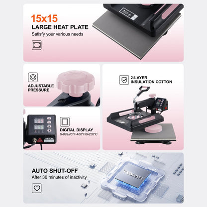 SJY-H15151P - 8 in 1 Heat Press Machine for T-Shirts & More