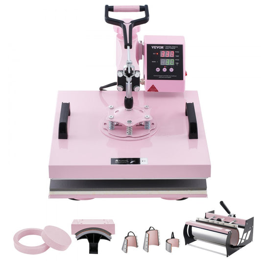 SJY-H15151M - 15x15" VEVOR Heat Press Machine with 8 Attachments and Safety Arm