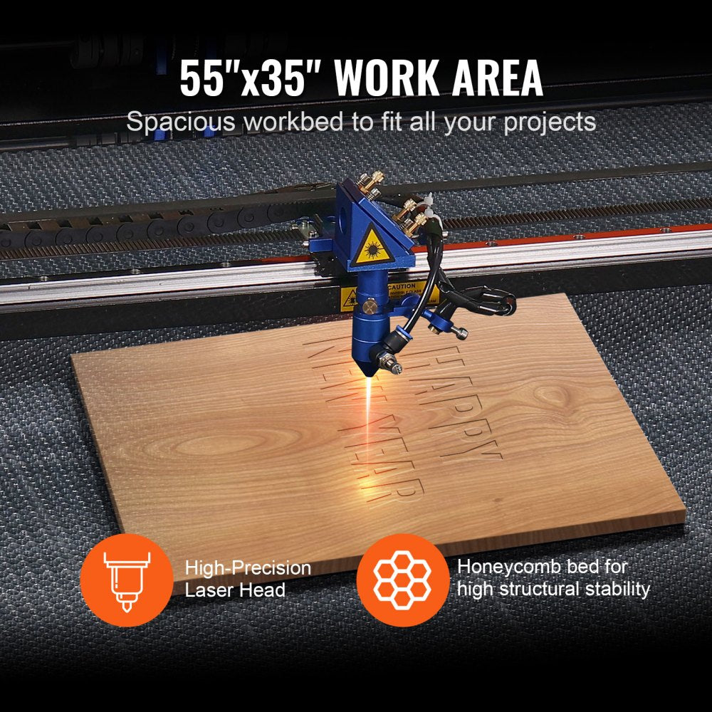 KH1490 - 130W CO2 Laser Engraver for Wood & Acrylic, 35 x 55 in