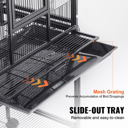 503AB - 54" Durable Carbon Steel Bird Cage for Large Birds