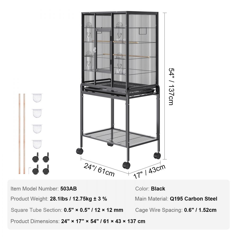 503AB - 54" Durable Carbon Steel Bird Cage for Large Birds