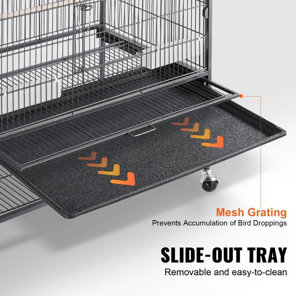 BSL-52YW - 52" Wrought Iron Bird Cage for Parrots and Macaws with Easy Setup