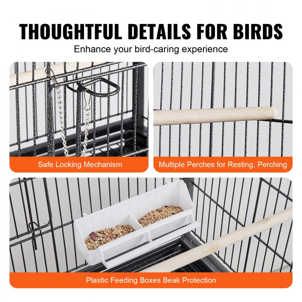 BSL-52YW - 52" Wrought Iron Bird Cage for Parrots and Macaws with Easy Setup