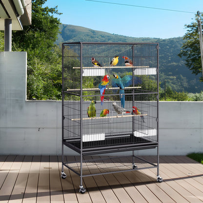 BSL-52YW - 52" Wrought Iron Bird Cage for Parrots and Macaws with Easy Setup