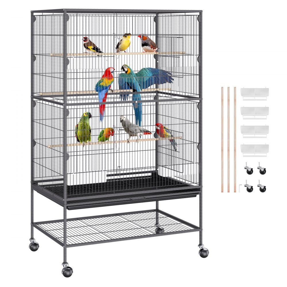 BSL-52YW - 52" Wrought Iron Bird Cage for Parrots and Macaws with Easy Setup