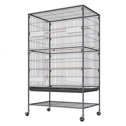 BSL-52YW - 52" Wrought Iron Bird Cage for Parrots and Macaws with Easy Setup