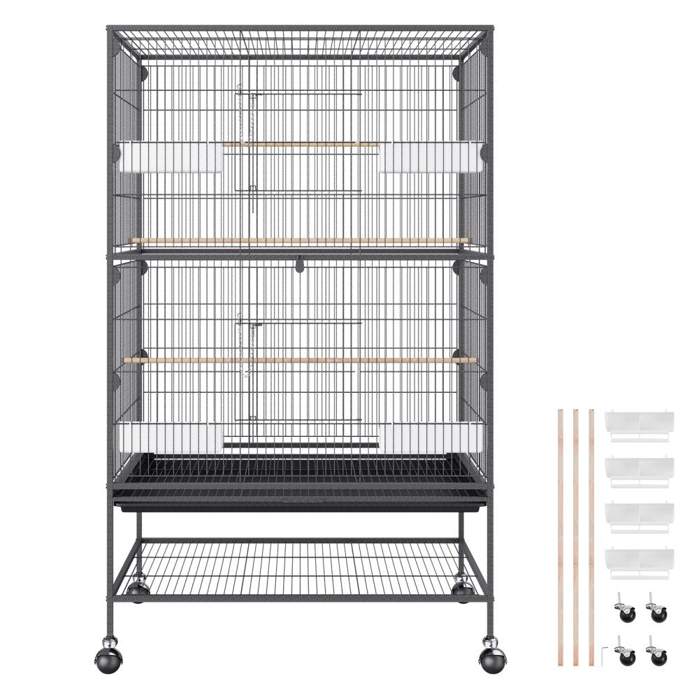 BSL-52YW - 52" Wrought Iron Bird Cage for Parrots and Macaws with Easy Setup