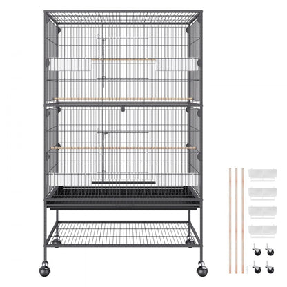 BSL-52YW - 52" Wrought Iron Bird Cage for Parrots and Macaws with Easy Setup