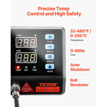 ZHJ-38B - 8 In 1 15x15" Heat Press with Safety Features