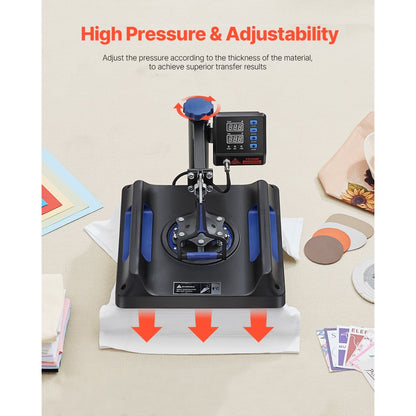 ZHJ-38B - 8 In 1 15x15" Heat Press with Safety Features