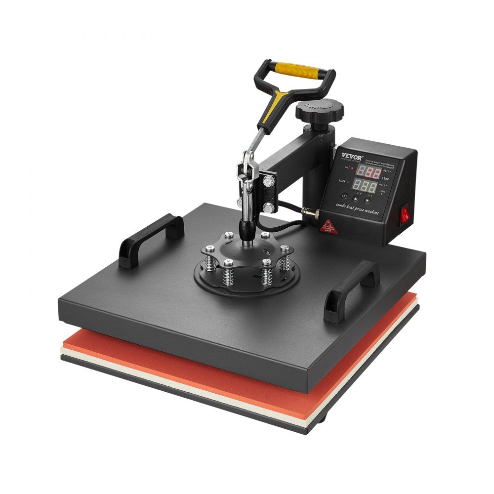 010458340979 - 15x15in VEVOR Heat Press 2-In-1 with Alarm & 360° Swing Design