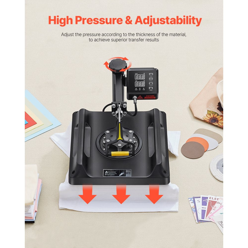 ZHJ-38B - 15" x 15" 8-in-1 Heat Press Machine with Dual-Screen Display
