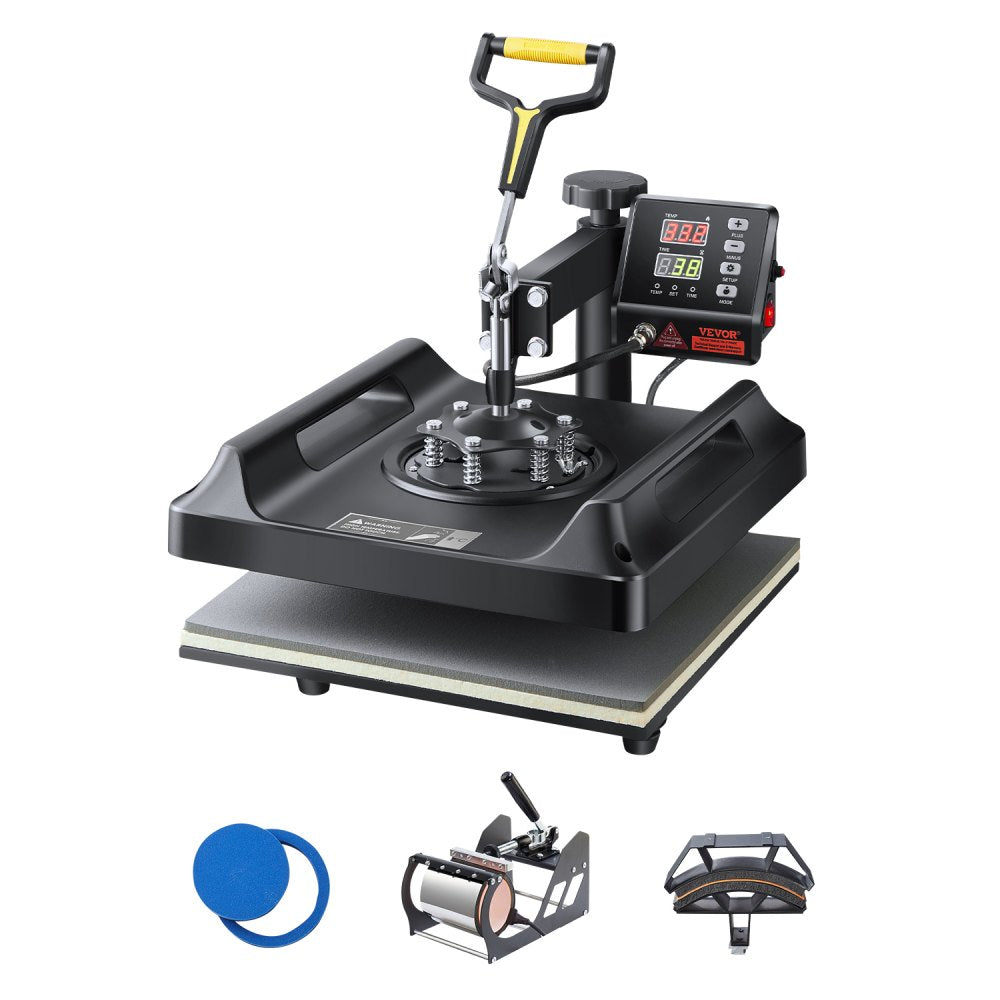 ZHJ-38B - 15" x 15" 8-in-1 Heat Press Machine with Dual-Screen Display